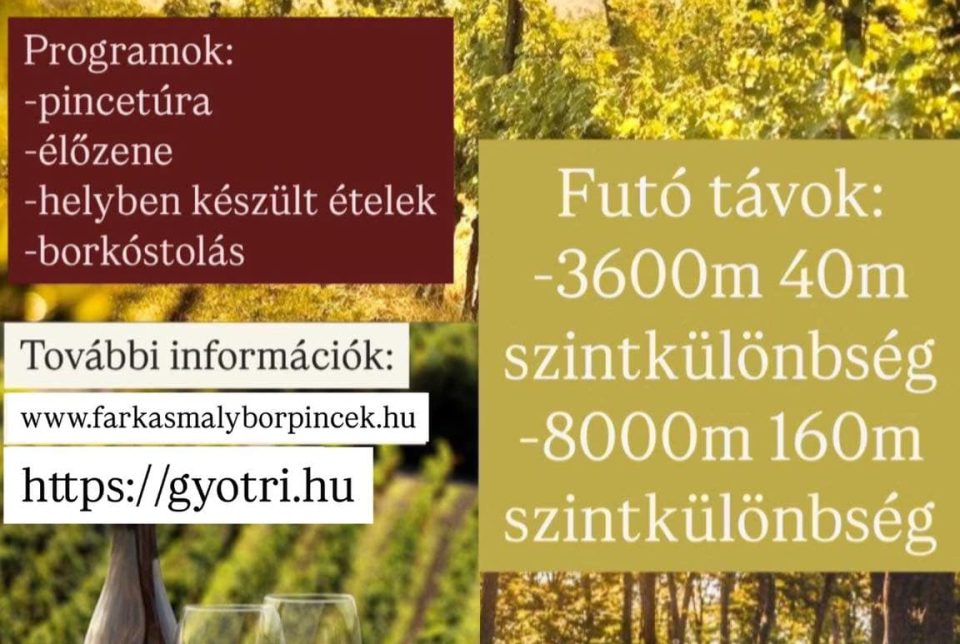 Farkasmályi dűlő + pince futás és nyitott pincék