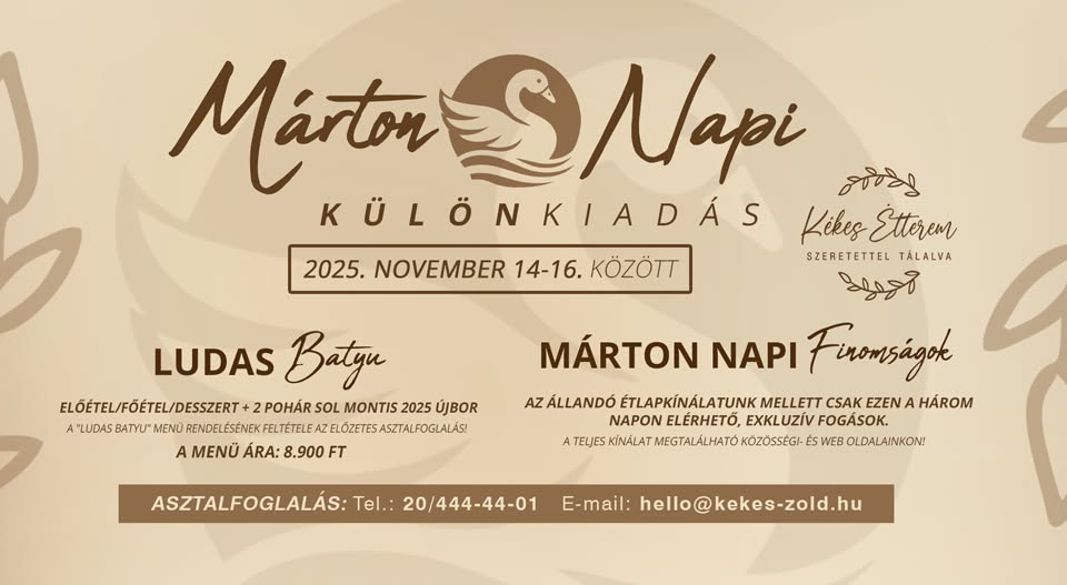 Márton napi különkiadás a Kékes Étteremben
