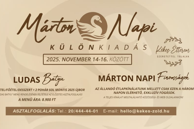 Márton napi különkiadás a Kékes Zöld Étteremben
