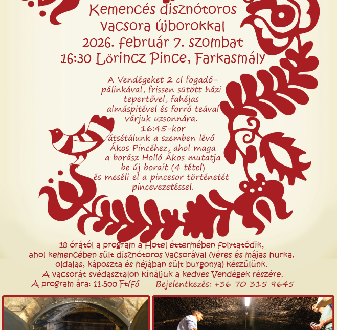 Kemencés disznótoros vacsora újborokkal