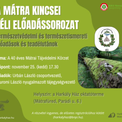 A Mátra Kincsei téli előadássorozat a Harkály Házban