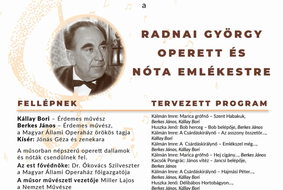Radnai György operett és nóta emlékest