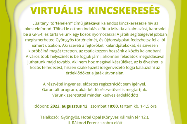 "1014" program - Virtuális kincskeresés augusztus 12-én, szombaton